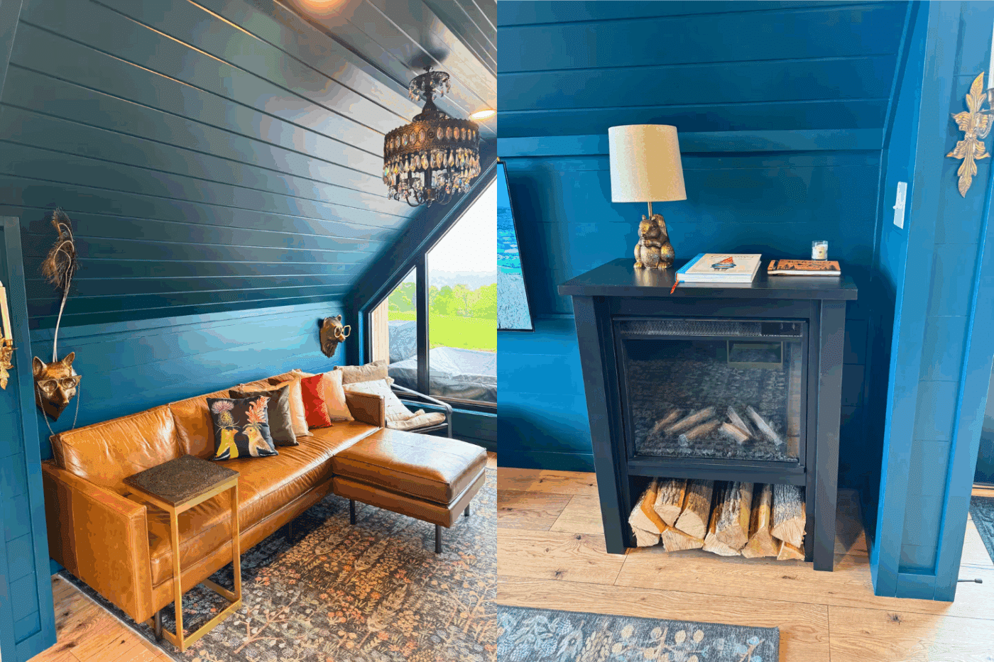 customer customizations in 1 Bedroom A Frame ADU living room in Fleischmanns New York built and designed by Psy Homes