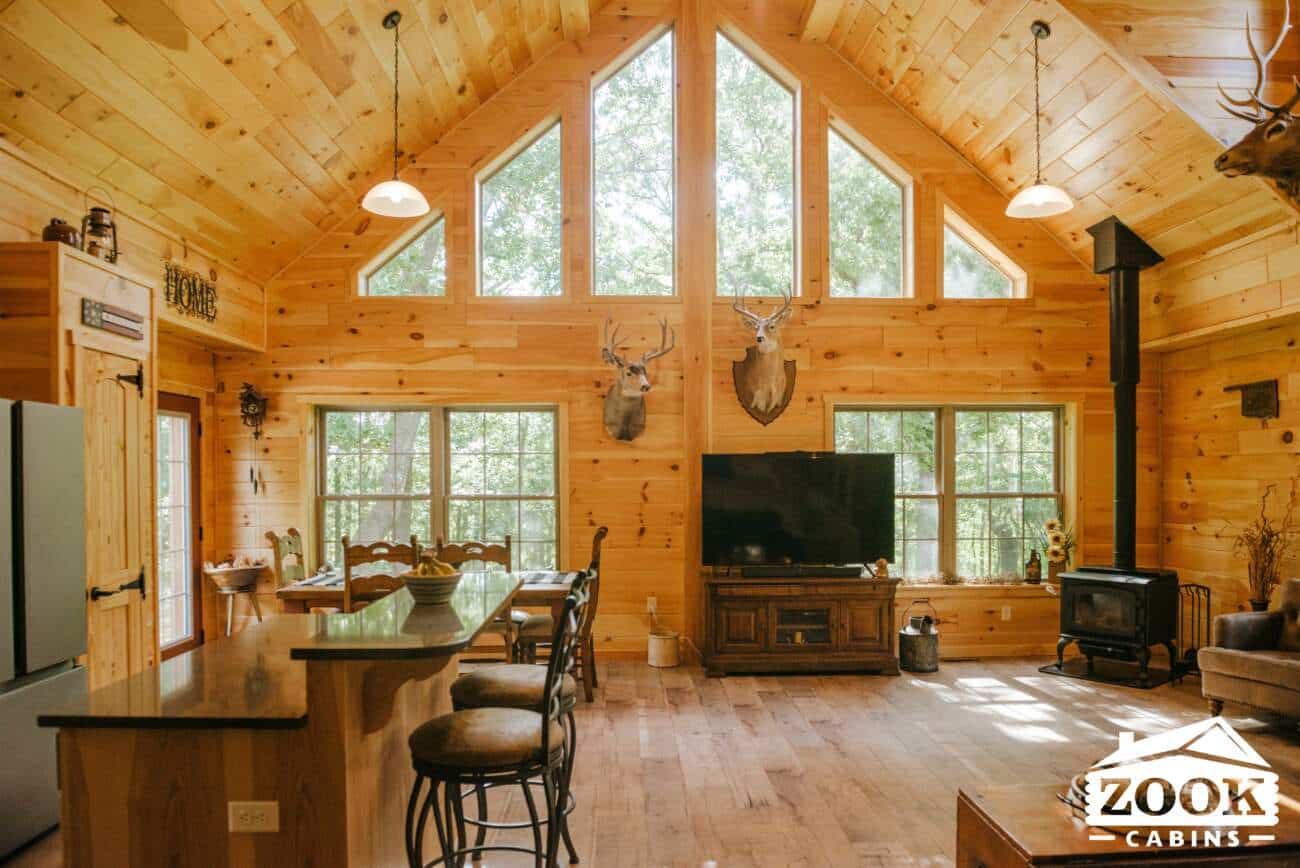 Glacier Log Home in Stroud OK with vistaglass windows