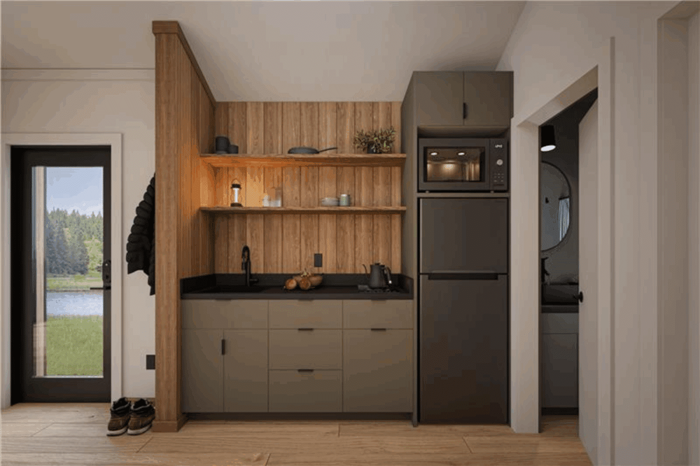 A frame Bunkhouse Kitchen