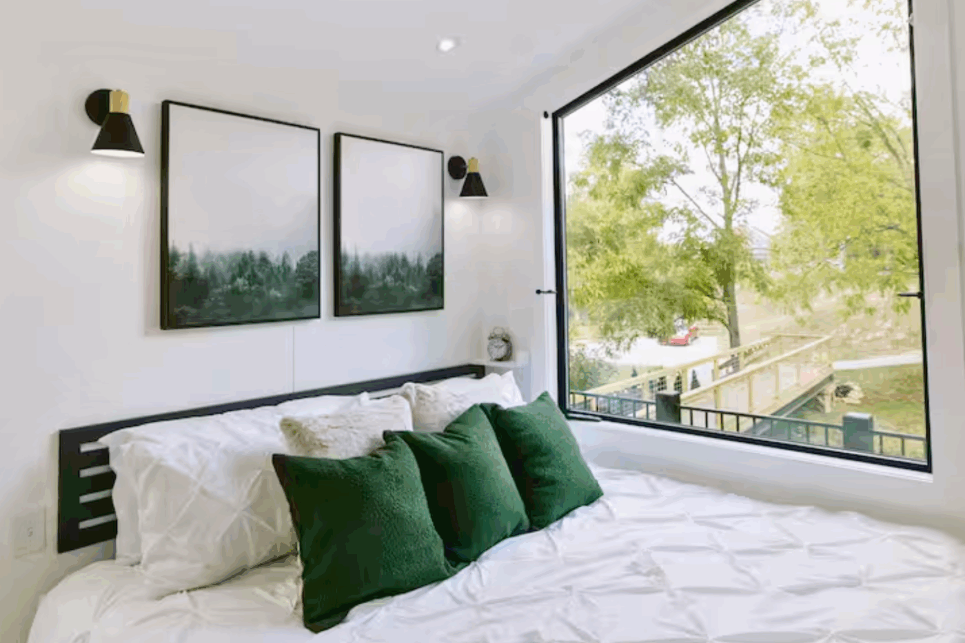 beautiful windows in a frame park model tiny home in Logan Ohio