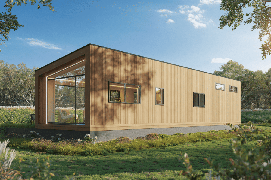 all wood 2 bedroom Luna ADU on concrete foundation