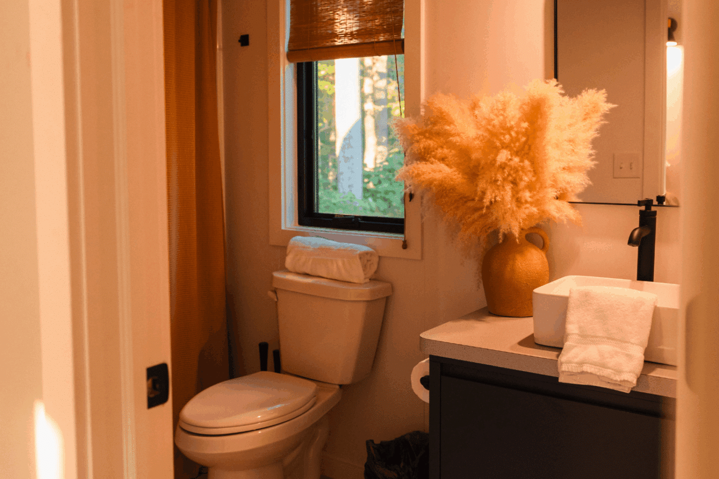 Bathroom of A frame park model tiny home in culpeper Va