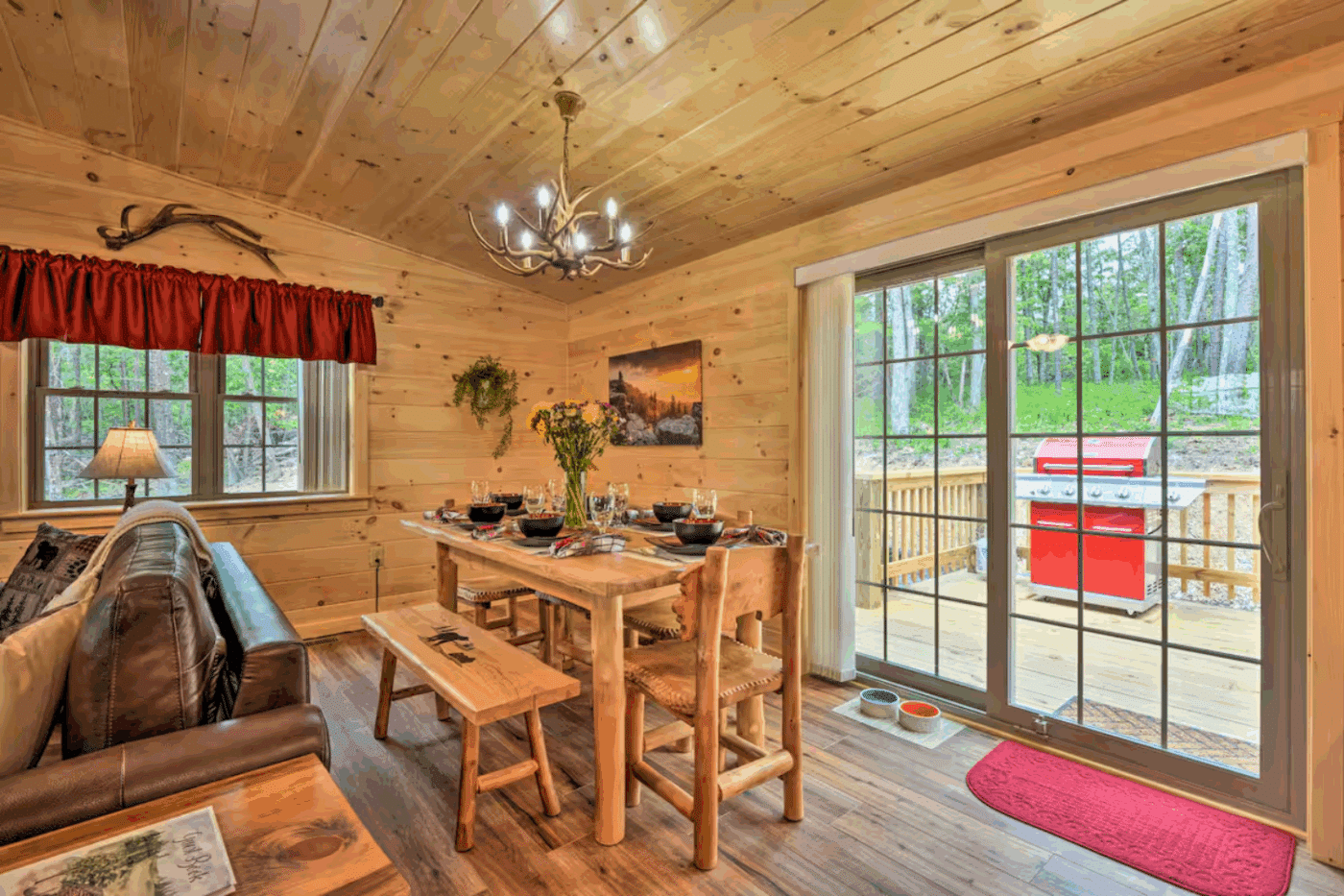 Frontier Log Cabin dining area in Hardy County West Virginia