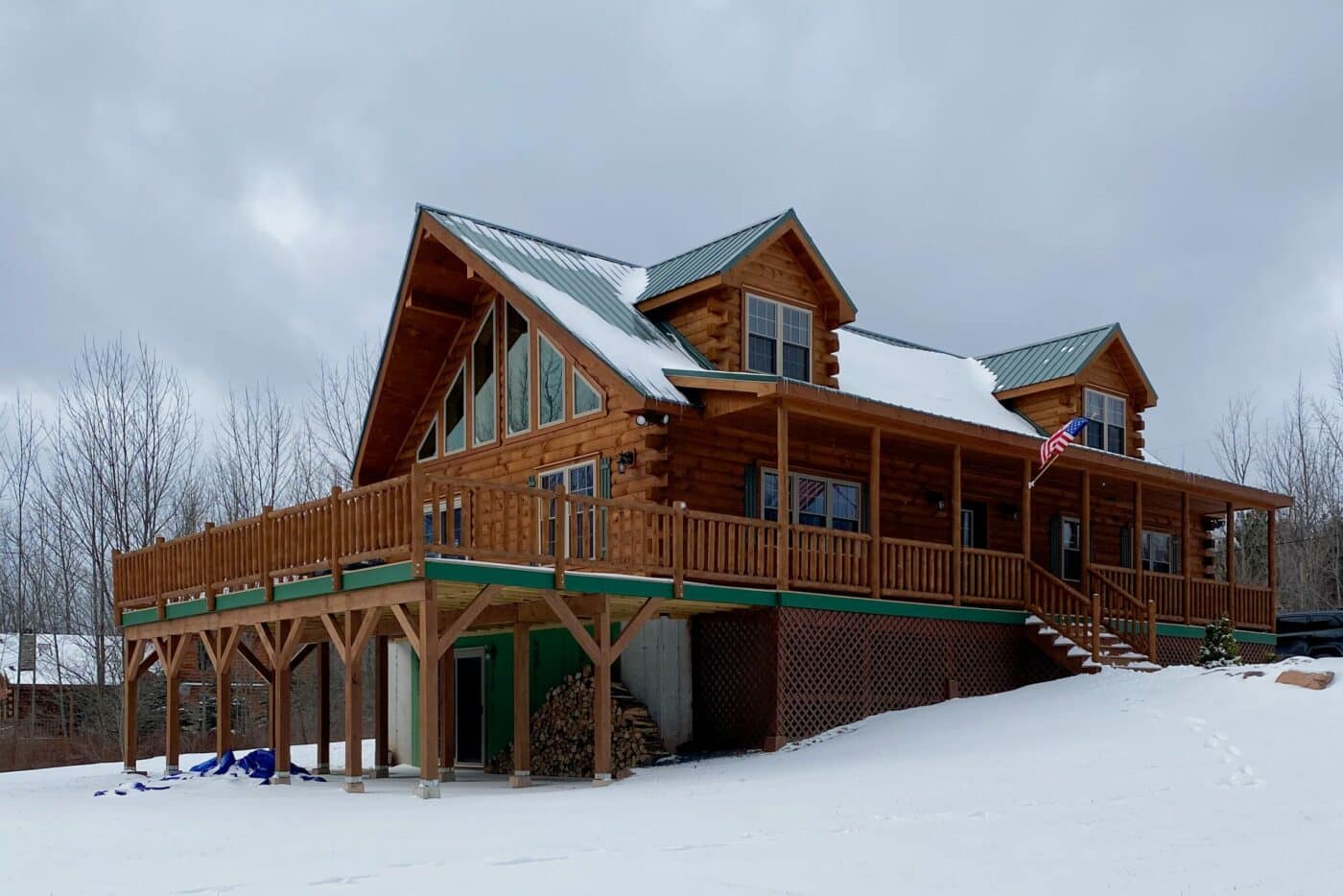 snow covered cabin in jewett new york 1