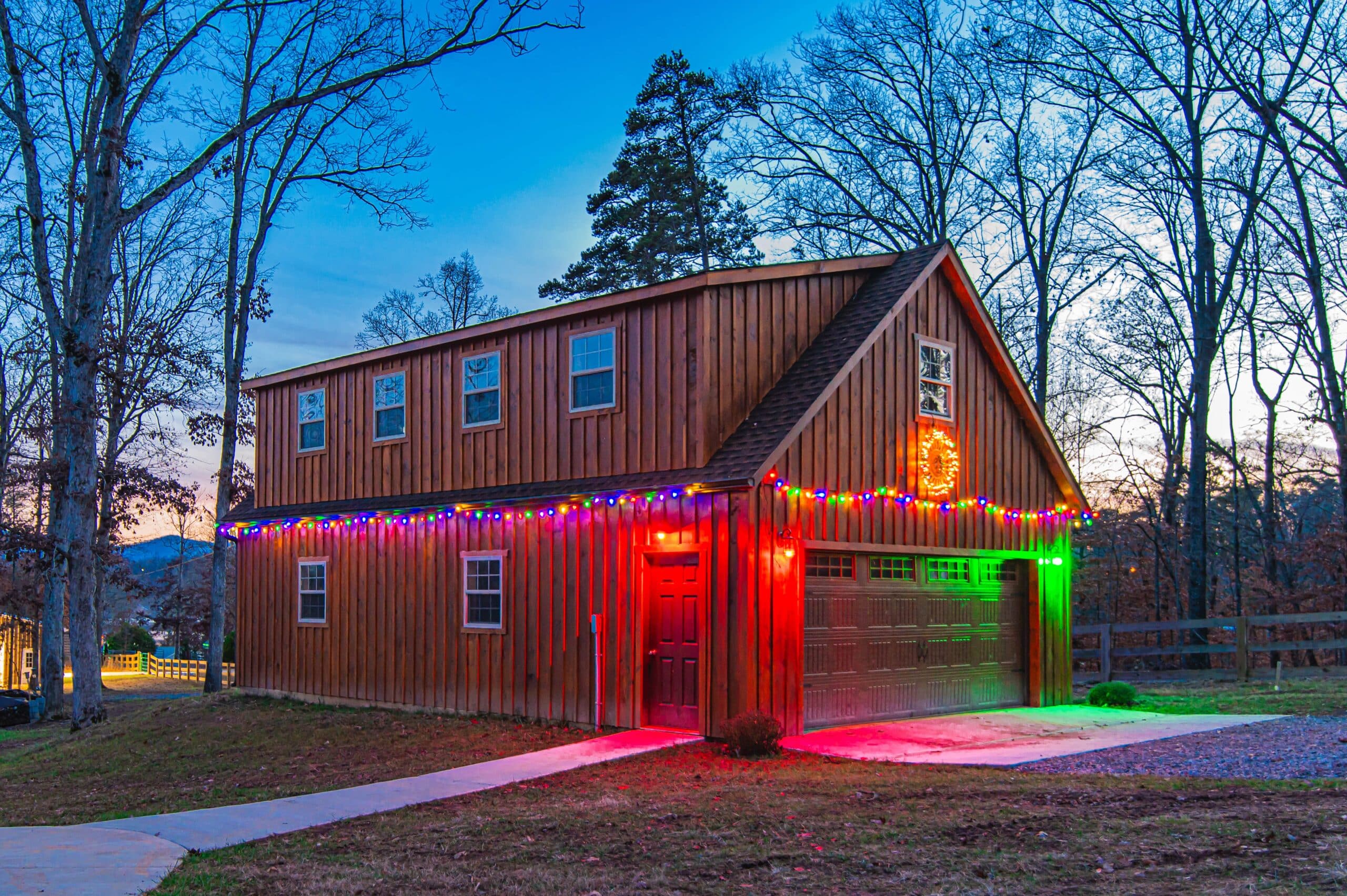 Psy Homes Log Garage with Log Home