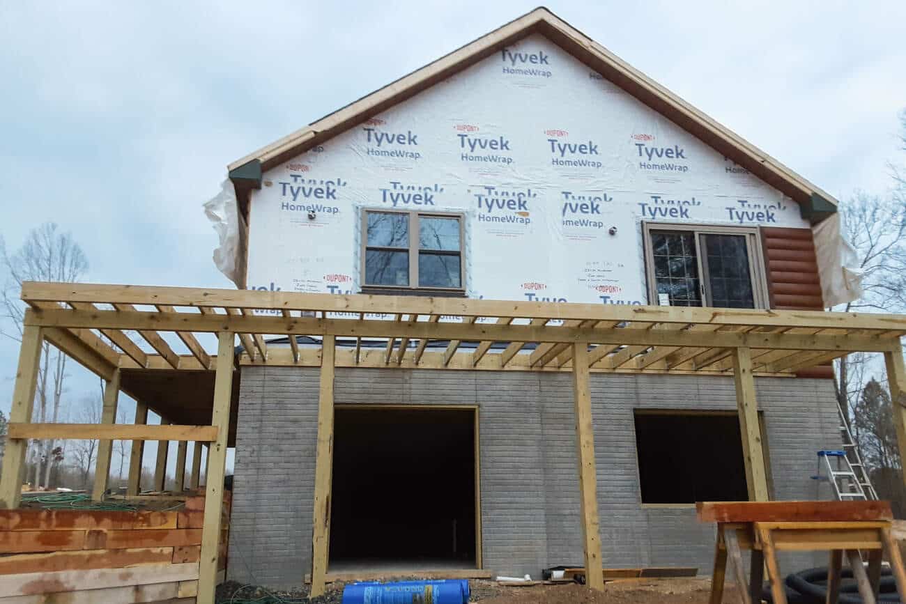 Wrap around deck for Modular Cabin in Woodford VA