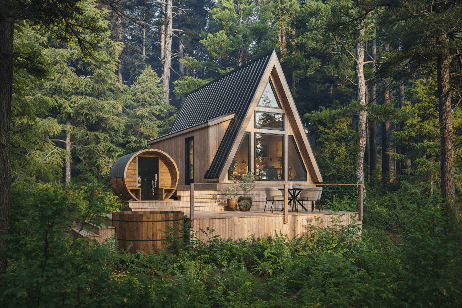 A frame modular cottage home built by Zook Built and designed by Psy Homes