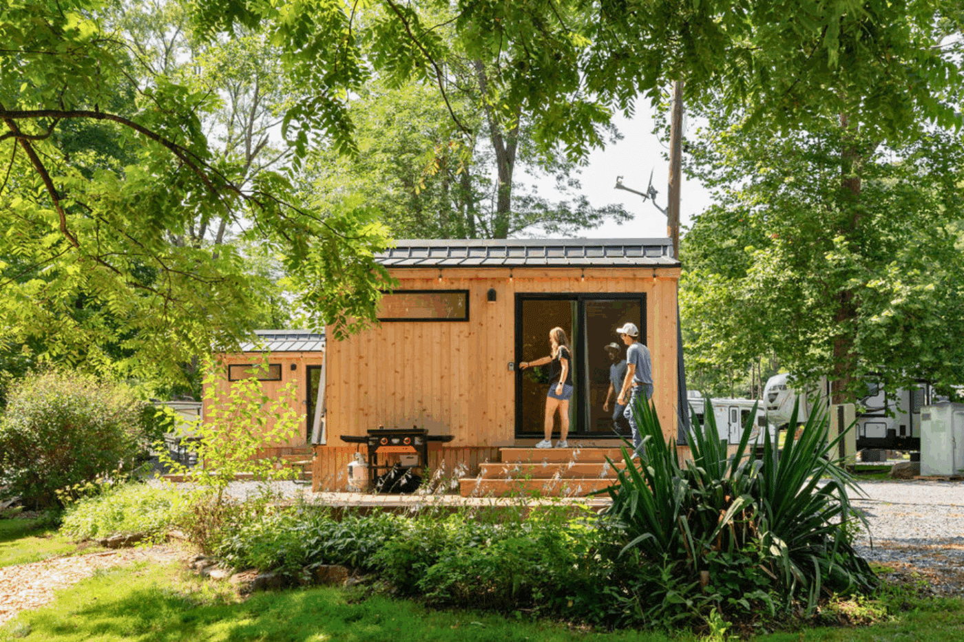 sliding glass side entry door site 31 custom built a frame park model