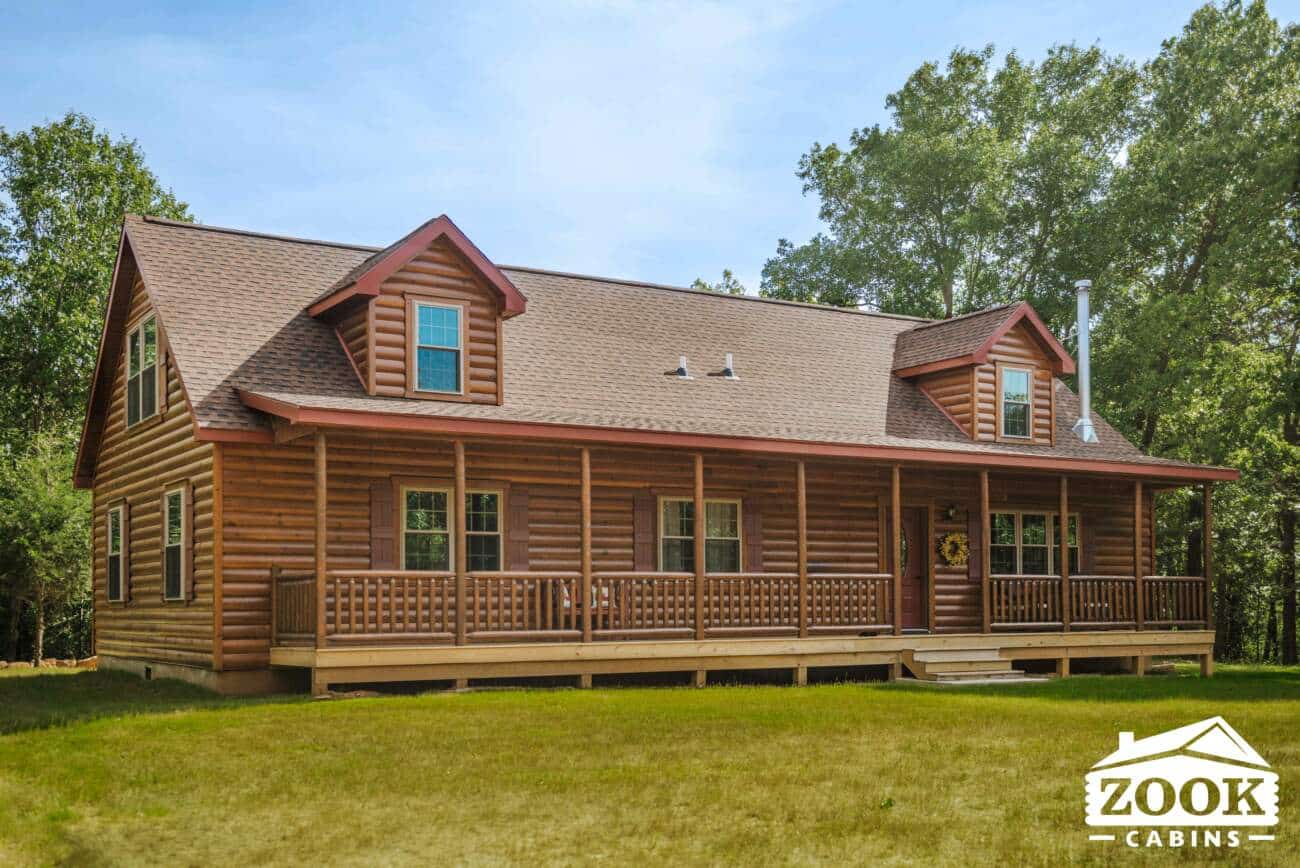 Glacier Log Home in Stroud OK exterior front porch