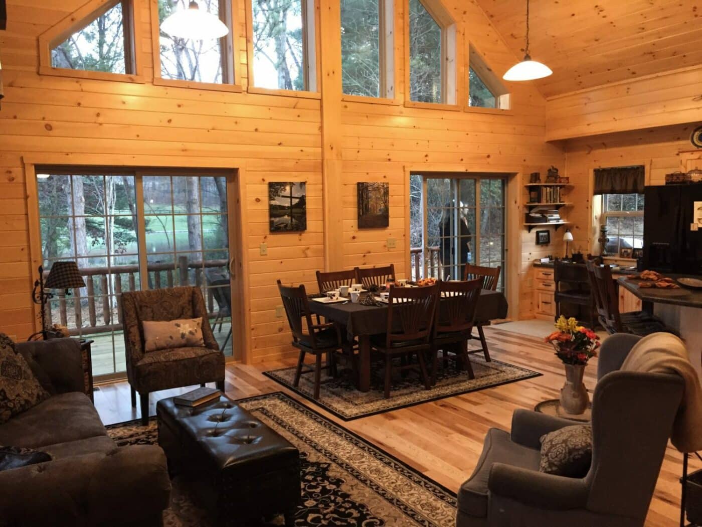 big windows in cabin in oldenburg indiana
