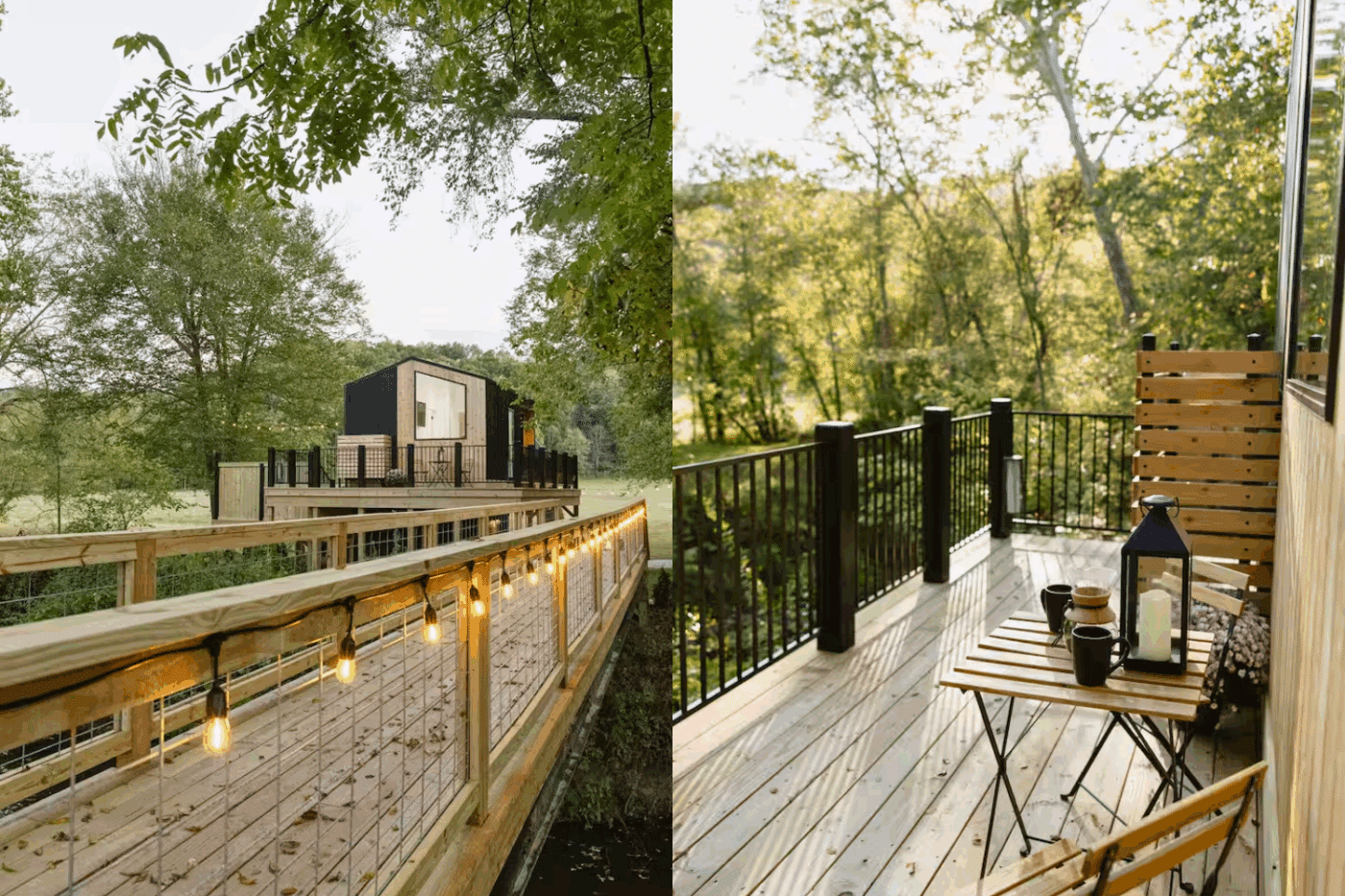 Exterior of A Frame park model tiny home in Logan Ohio