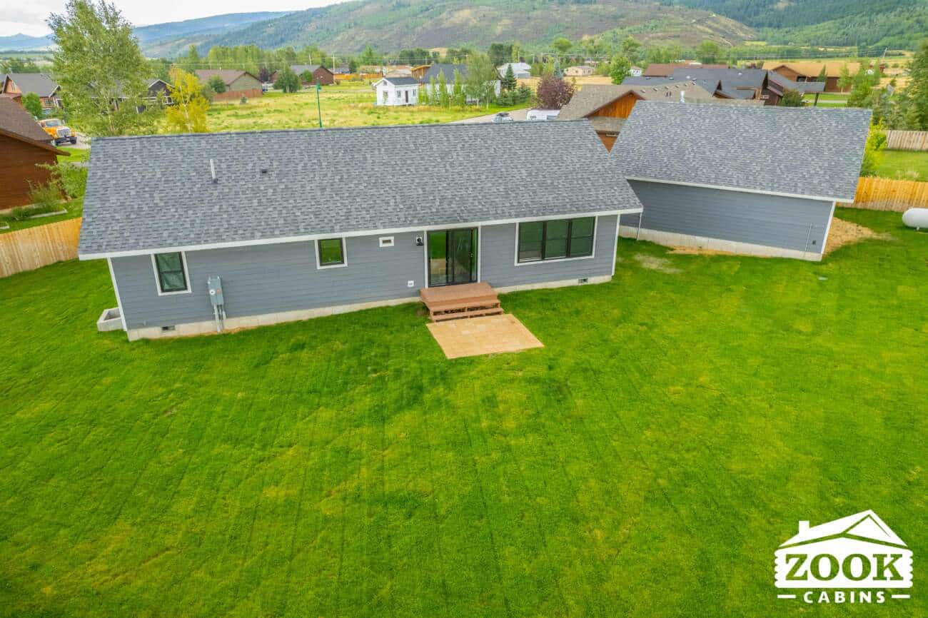 Woodland Modern Cabin rear elevation