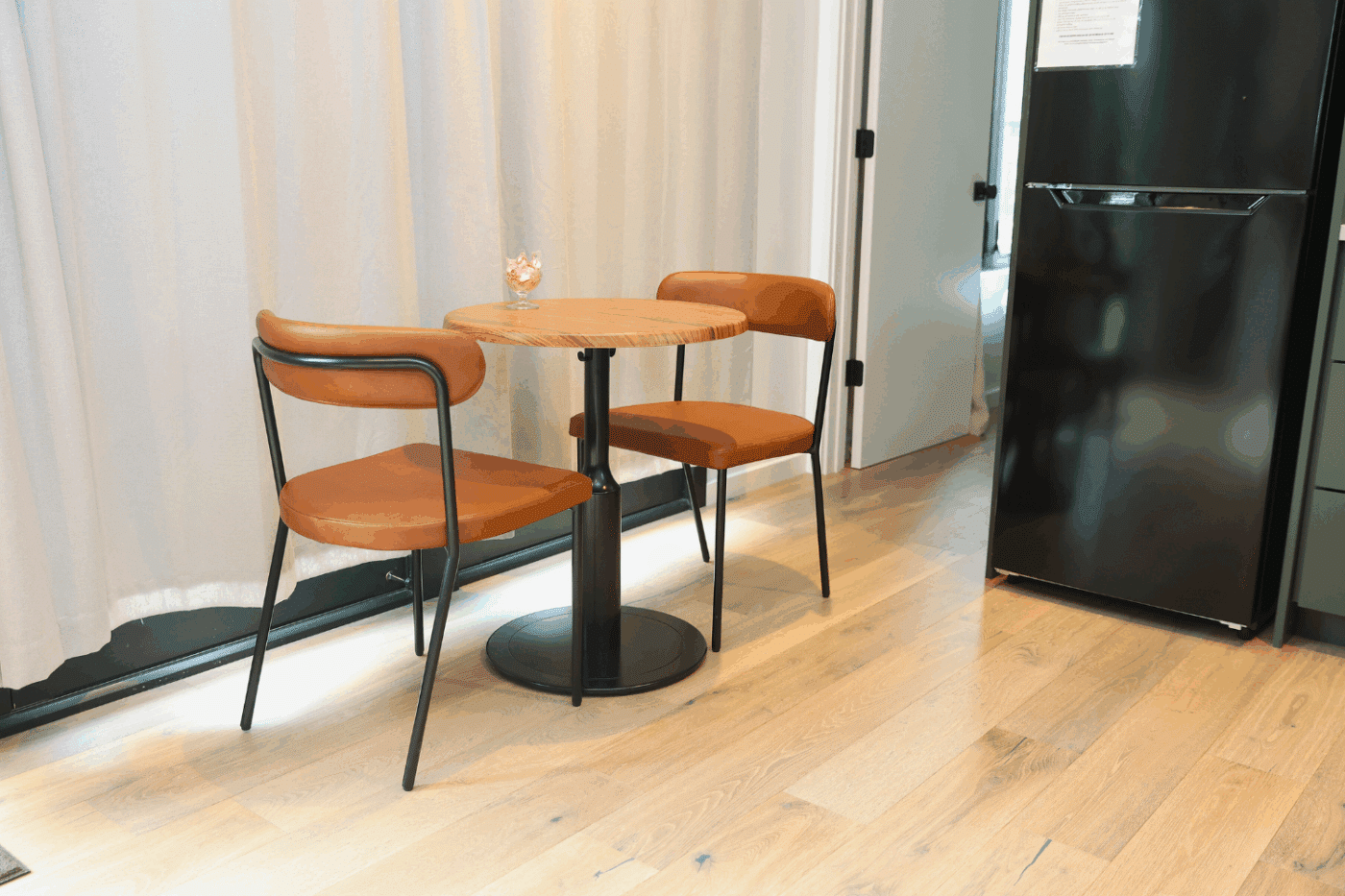 dining area of Alpine park model tiny home in Milroy Pa built and designed by Psy Homes