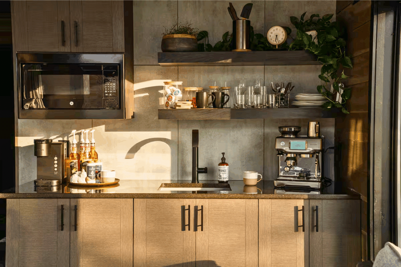Kitchen in Rockwood park model tiny home built and designed by Psy Homes