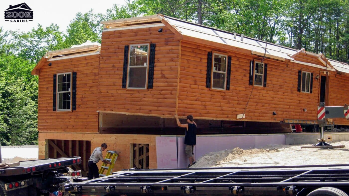 assembling a modular hunting cabin
