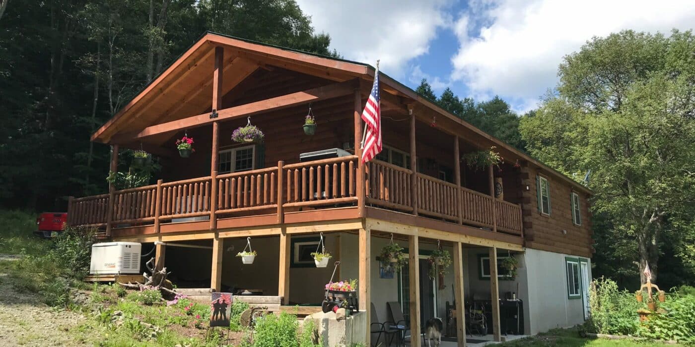 porch of cabin in coudersport pa