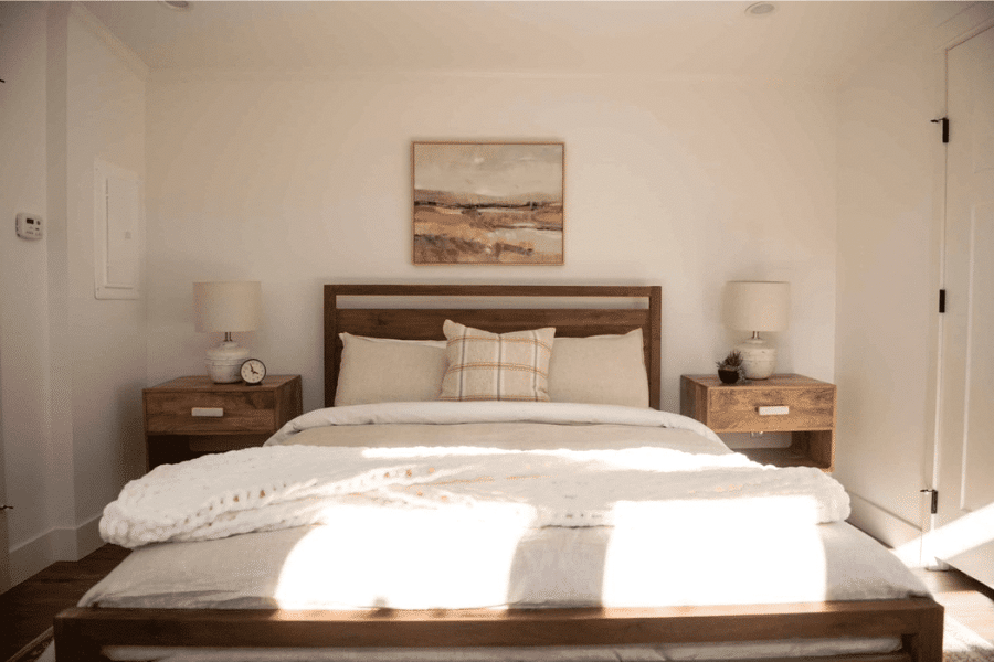 bedroom inside an ADU