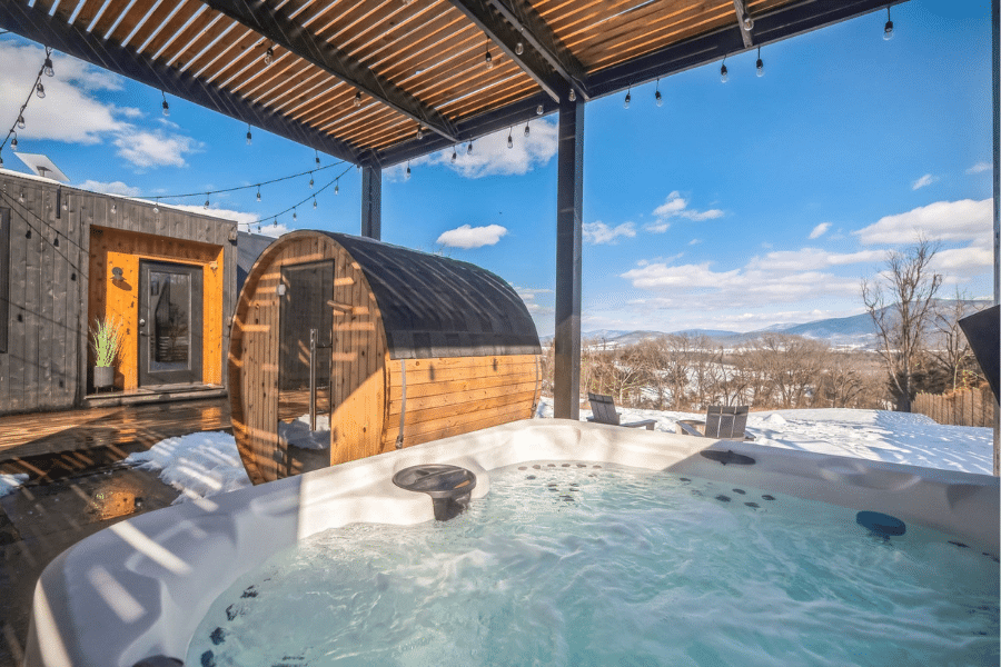 ADU with covered hot tub beside it