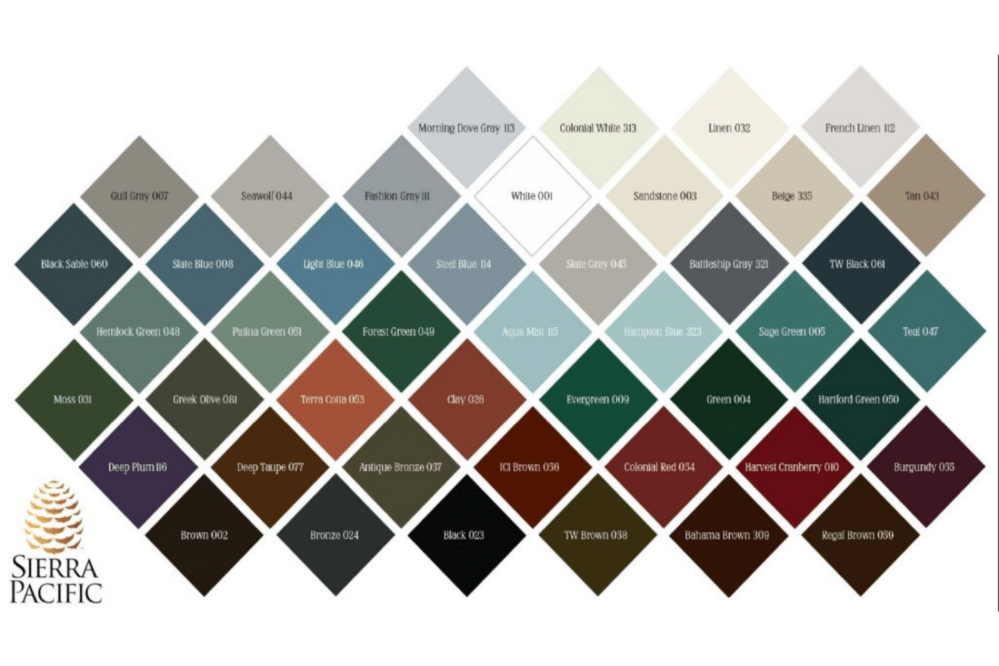 sierra pacific vinyl door colors