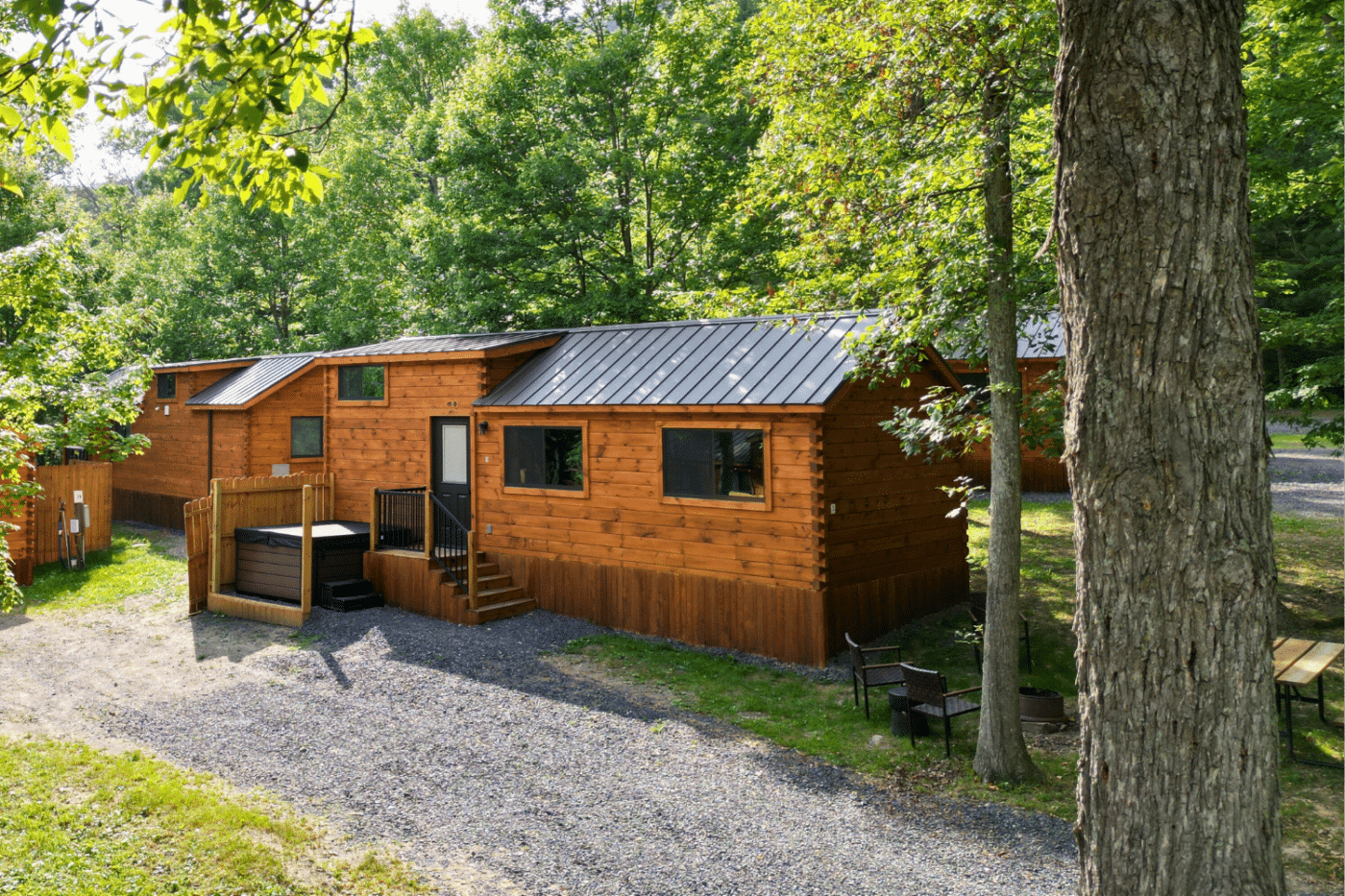 park model cabins built by Psy Homes log cabin camping